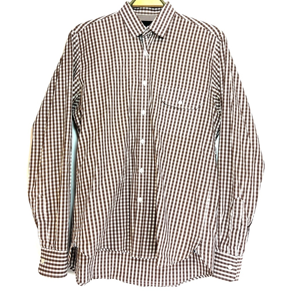 Dolce & Gabbana Brown Gingham Casual Button Down Shirt Size 40